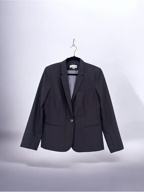 Calvin Klein Women's Charcoal Single-Button Blazer Size 12